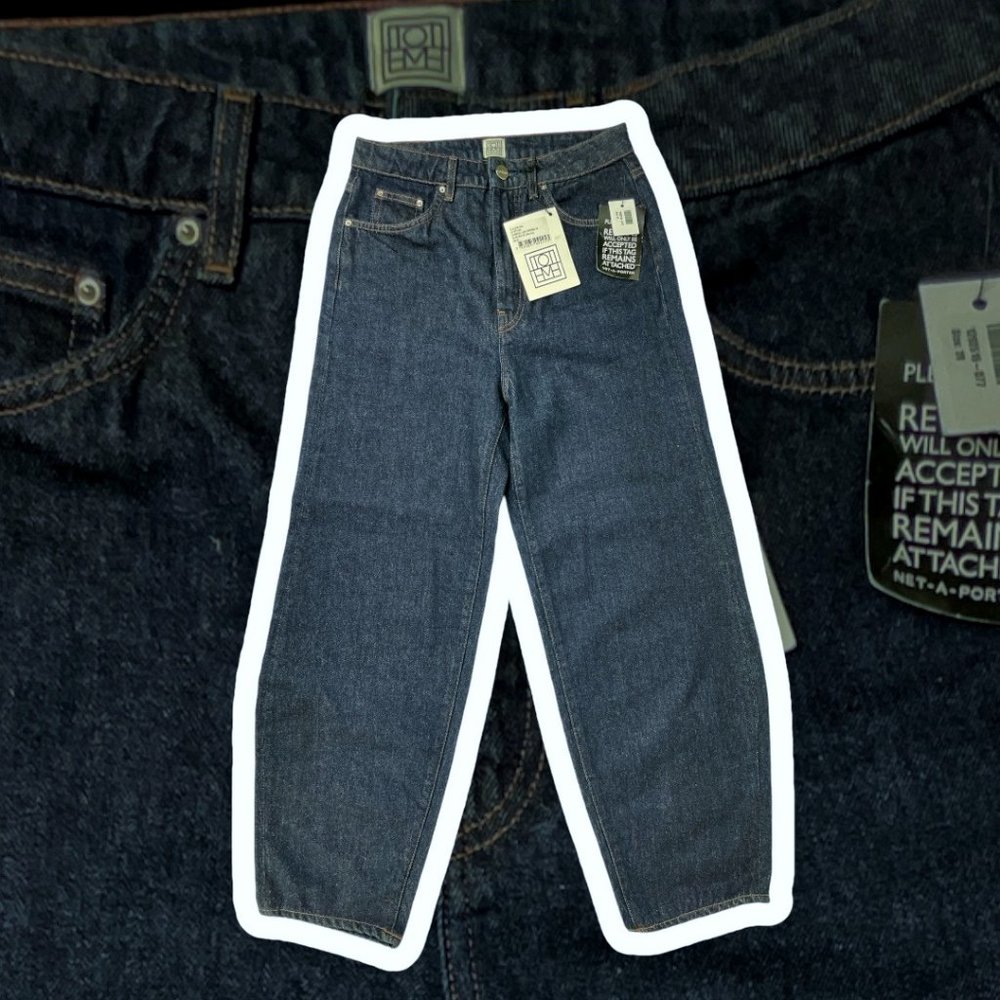 NWT Toteme Barrel Leg Denim Wide Fit High Waist